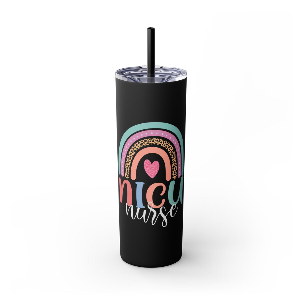 NICU Nurse Rainbow Skinny Tumbler