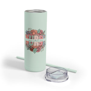 NICU Nurse Floral Skinny Tumbler