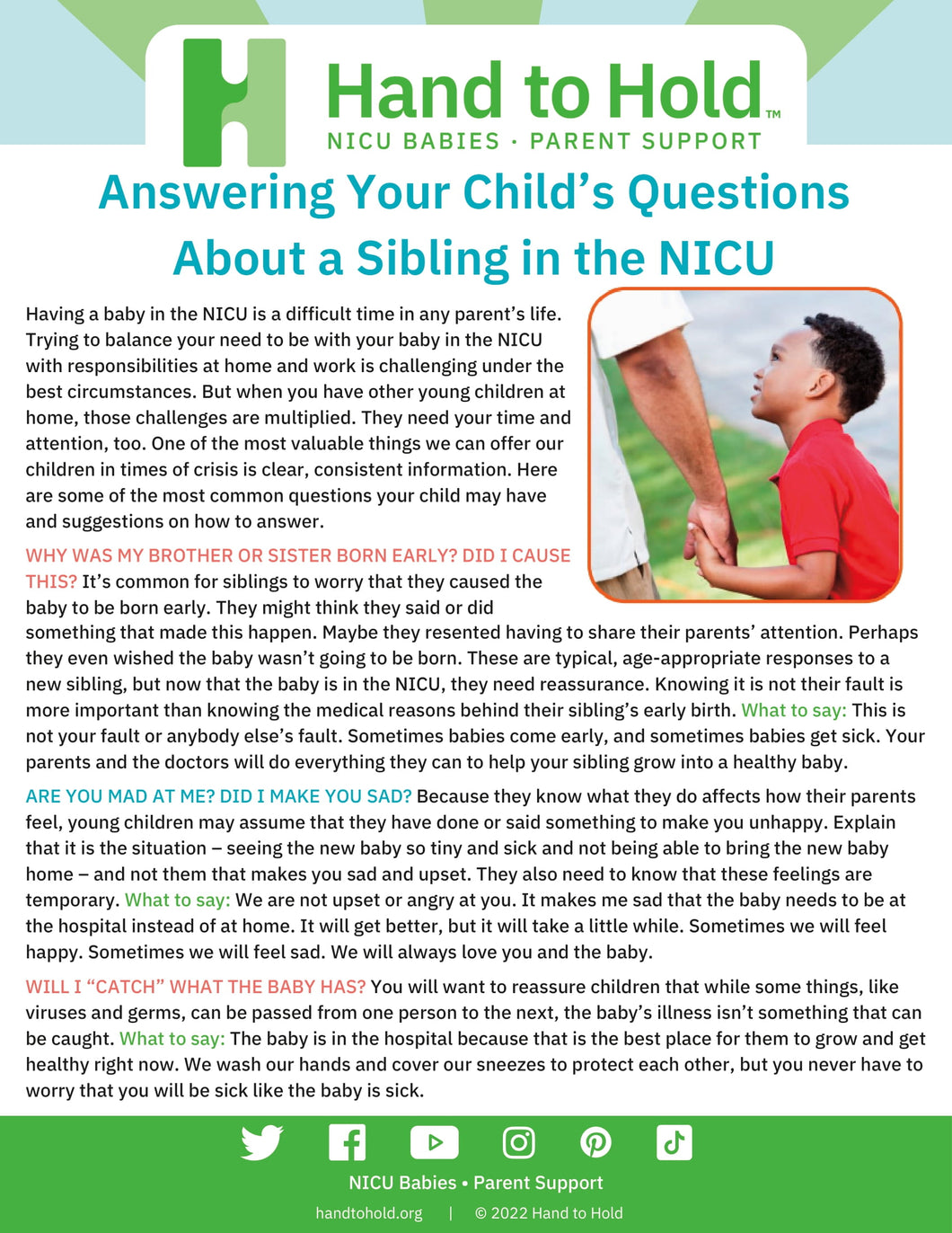 Answering Your Child's Questions About a Sibling in the NICU