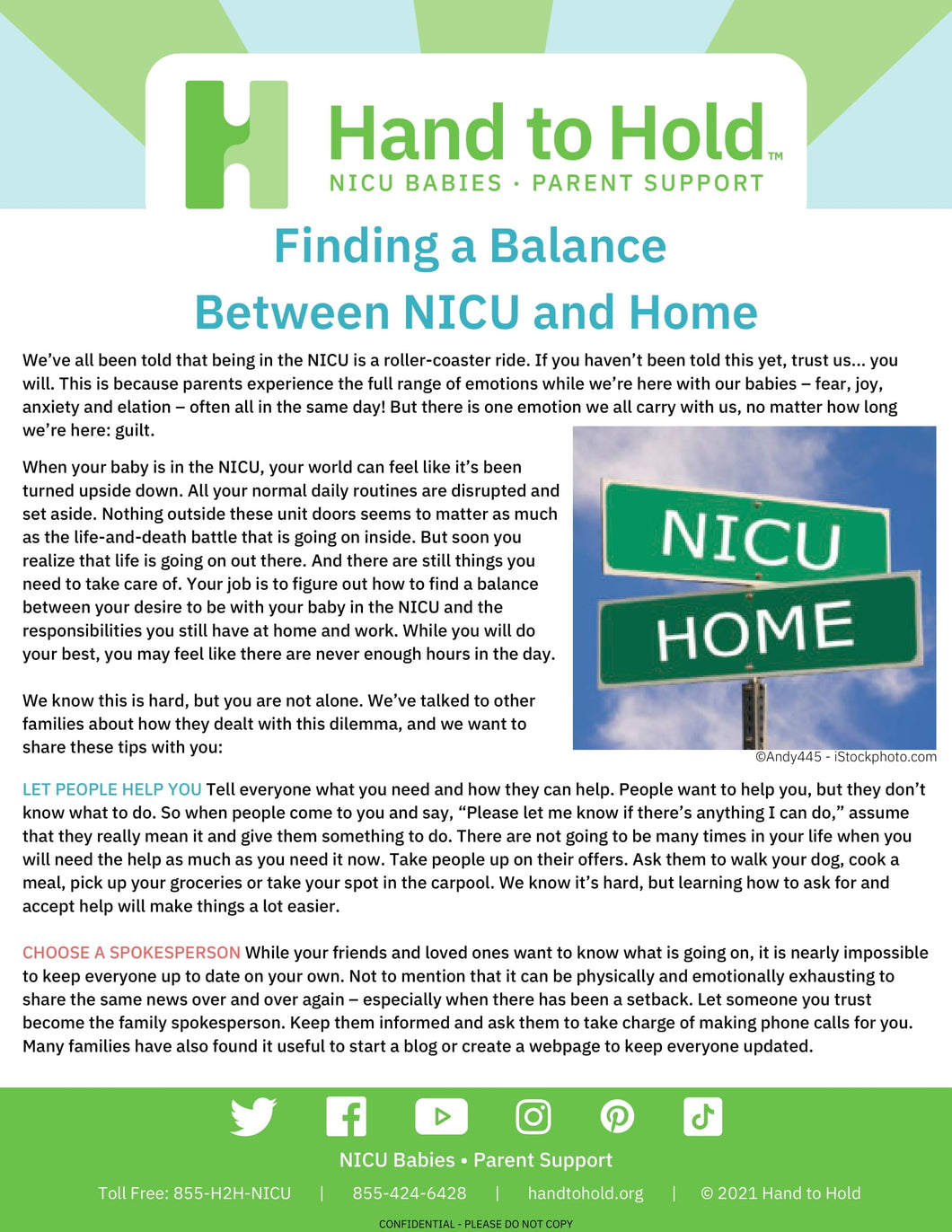 Finding a Balance Between NICU and Home (qty 25)